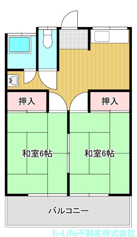 前田東アパート(2DK/1階)の間取り写真