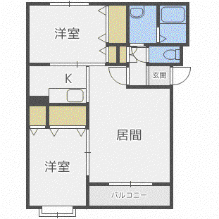 ラピスマリエール(2LDK/2階)の間取り写真