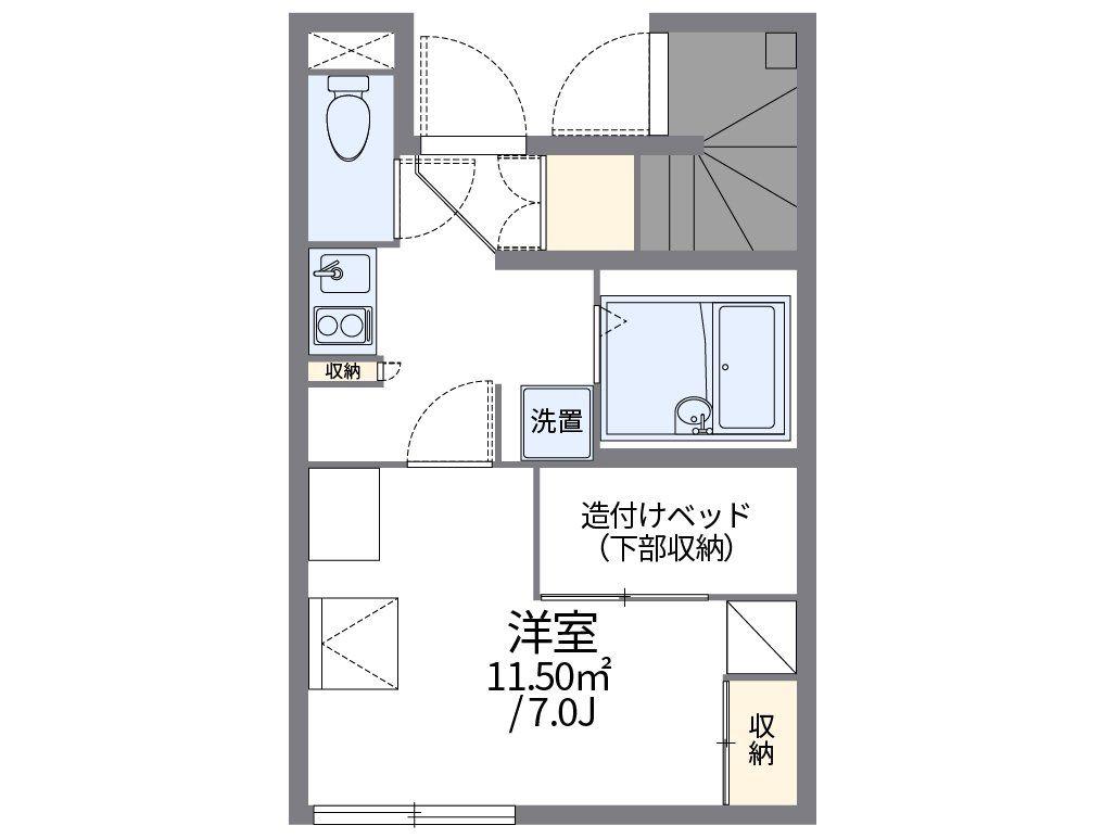 レオパレス冬月花I(1K/1階)の間取り写真