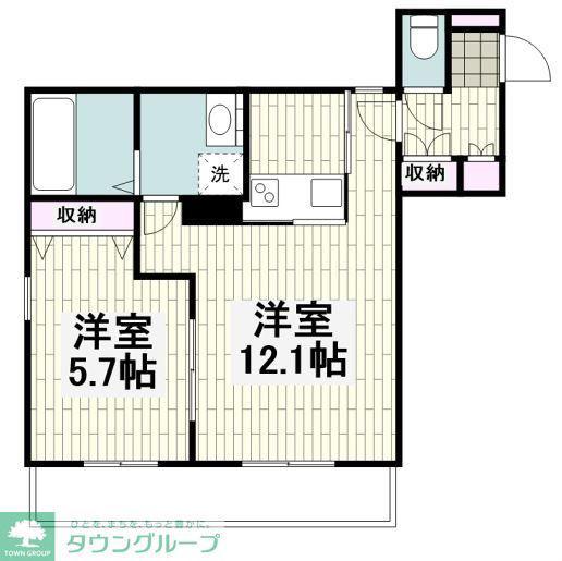 サウスERN WIND(1LDK/3階)の間取り写真