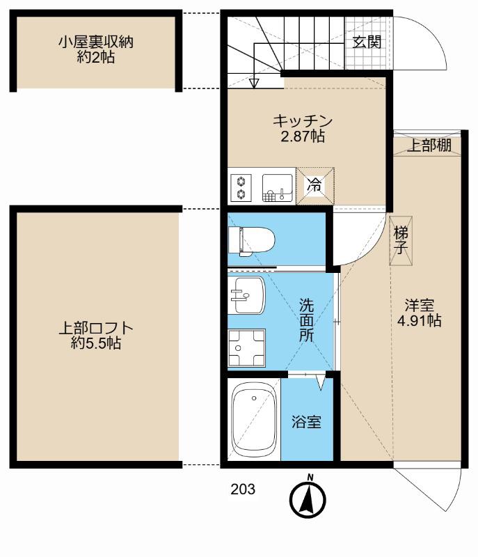 ANDANTE(1K/2階)の間取り写真
