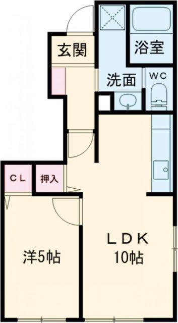 エクセルコートI(1LDK/1階)の間取り写真