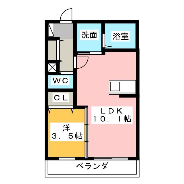 パークメゾン神田 A(1LDK/2階)の間取り写真
