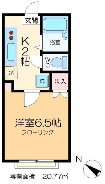 ブランシュ・ネージュB(1K/1階)の間取り写真