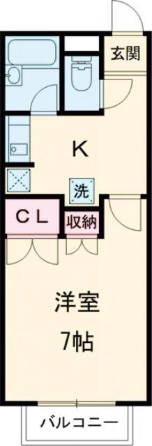 DEAR COURT A棟(1K/2階)の間取り写真