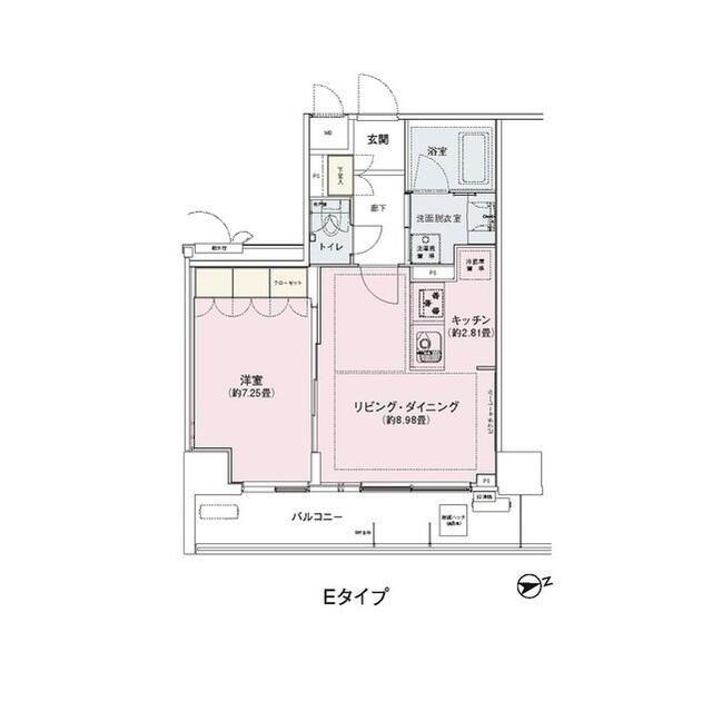 アンビエンテ駒込(1LDK/8階)の間取り写真
