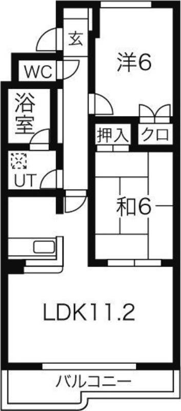 サンリージェント(2LDK/4階)の間取り写真