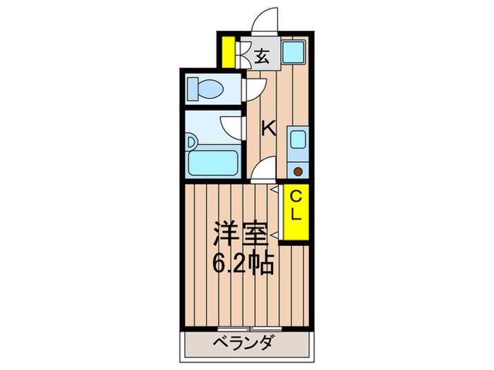 ブロッサムSANKYO(1K/3階)の間取り写真