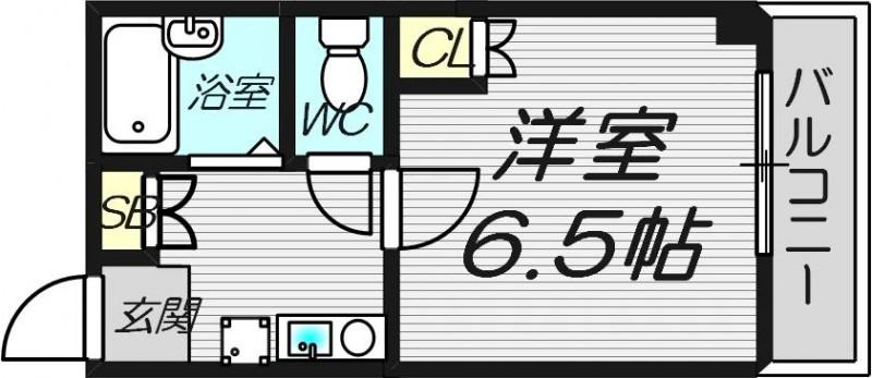ゼウス今里(1K/3階)の間取り写真