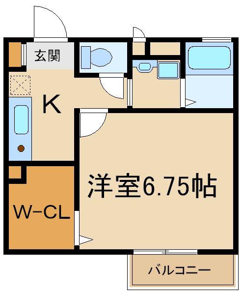 アンフラーゼ (1K/2階)の間取り写真