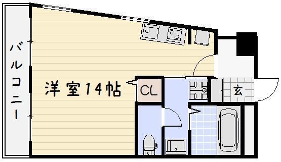 クローバージャパンビル(ワンルーム/5階)の間取り写真