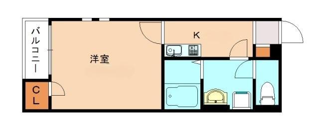 レオネクストインガーデン(1K/2階)の間取り写真