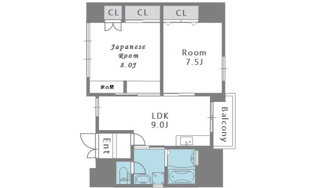 センチュリー夕陽ヶ丘(2LDK/1階)の間取り写真