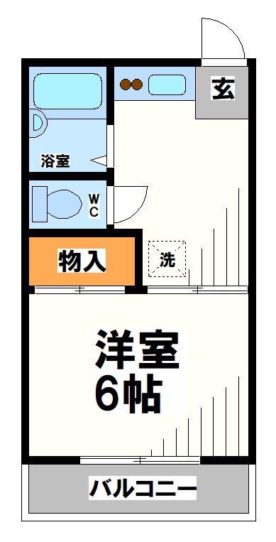 サニータイム菊野台(1DK/1階)の間取り写真