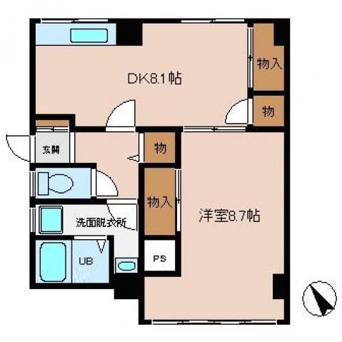 第3山下ビル(1DK/3階)の間取り写真