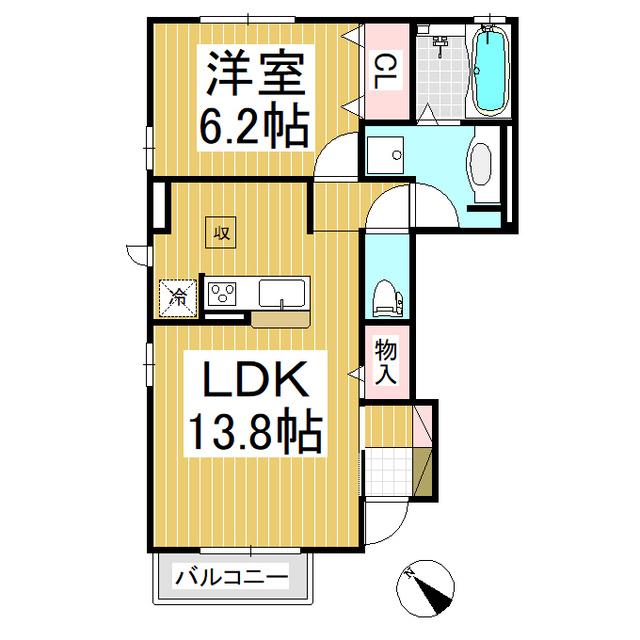 イデアール・ラウム(1LDK/1階)の間取り写真