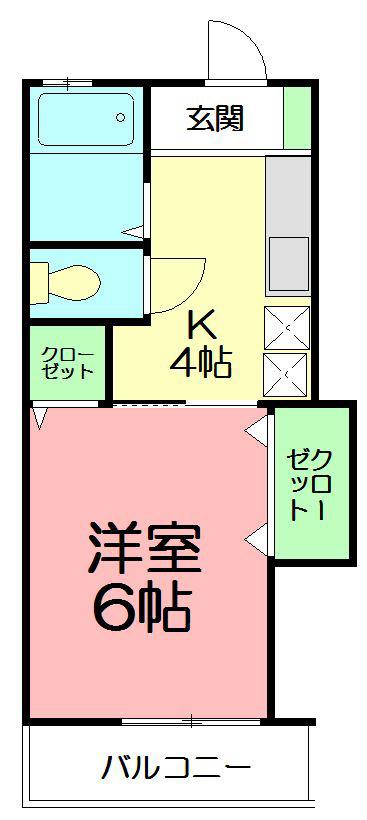 ハイブリッジ湘南II(1K/1階)の間取り写真