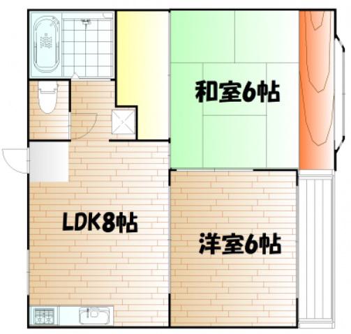 メゾンパルナス(2LDK/2階)の間取り写真