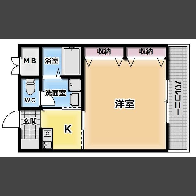 CLOVER KYOTOビルII棟(1K/3階)の間取り写真