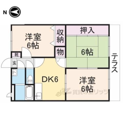 ユーミー岩井東町(3DK/1階)の間取り写真