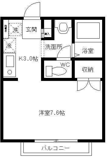 メゾンリヴァージュ(1K/2階)の間取り写真