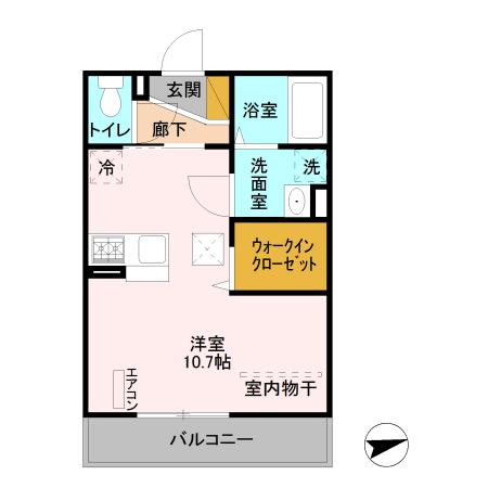シャルマン(ワンルーム/1階)の間取り写真
