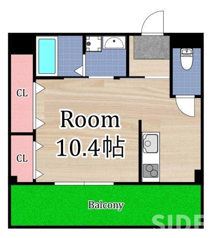 クライス横堤(ワンルーム/1階)の間取り写真
