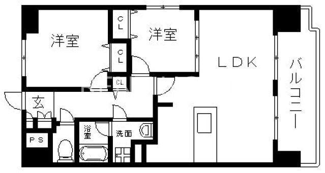 メゾン小阪本町(2LDK/13階)の間取り写真