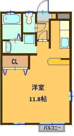 光ハイツフルカワ(1K/1階)の間取り写真