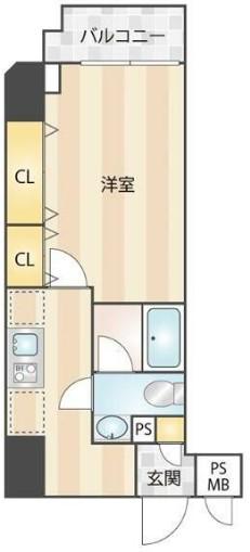  DOLCE VITA 浅草橋(1K/9階)の間取り写真