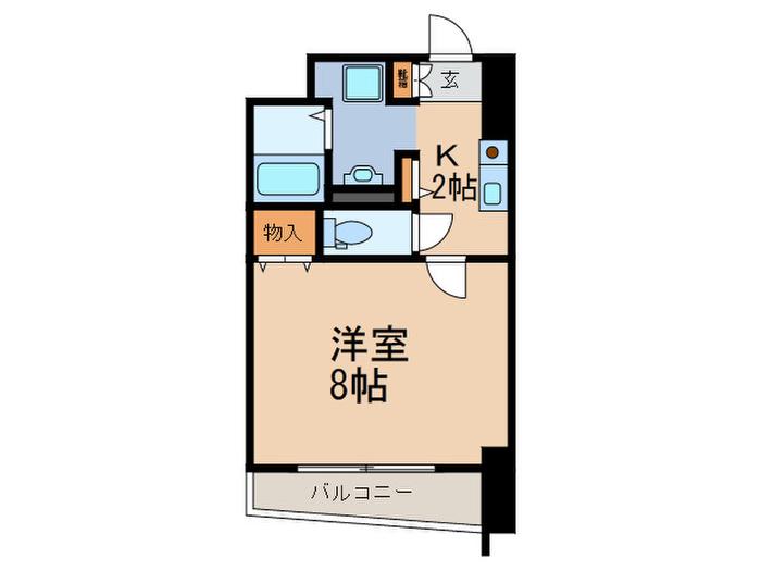 レシェンテ六甲(1K/3階)の間取り写真