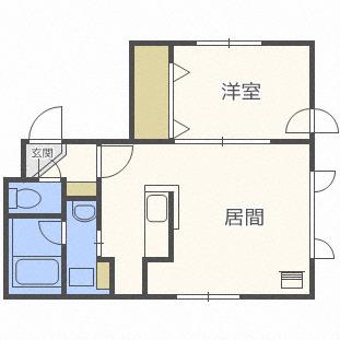 カルティス発寒(1LDK/4階)の間取り写真