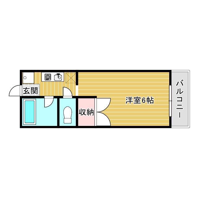 ハイムサンメイト(ワンルーム/1階)の間取り写真