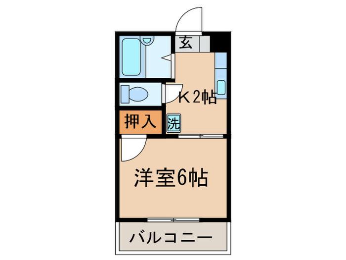 メゾンドヌフ(1K/1階)の間取り写真