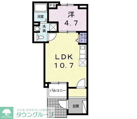 フォレスト・青葉(1LDK/1階)の間取り写真