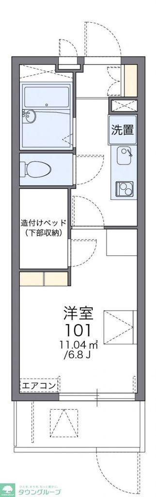 レオパレスドエル 別所(1K/1階)の間取り写真