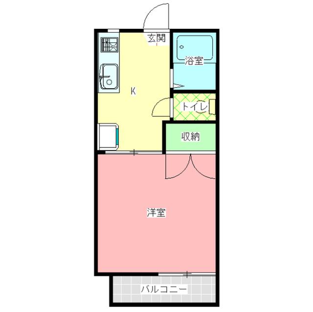 新田コーポ竹中A棟(1K/2階)の間取り写真