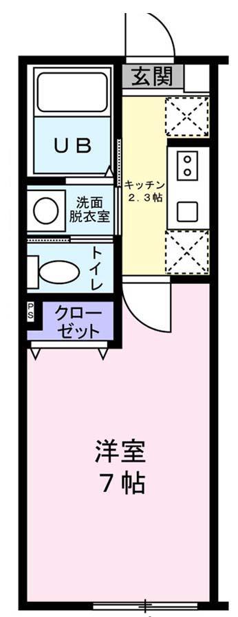 シエル佐倉(1K/2階)の間取り写真