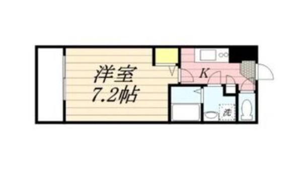 ラセット博多(ワンルーム/4階)の間取り写真