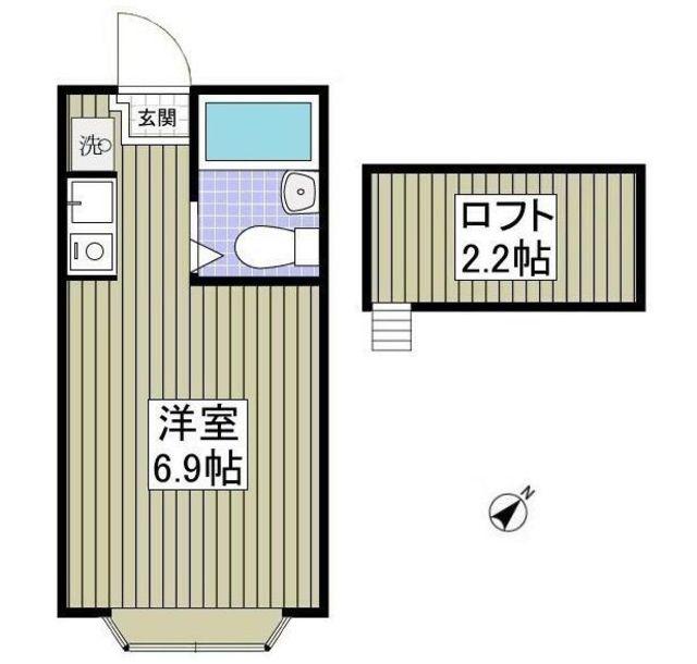 メゾンK&S(ワンルーム/1階)の間取り写真