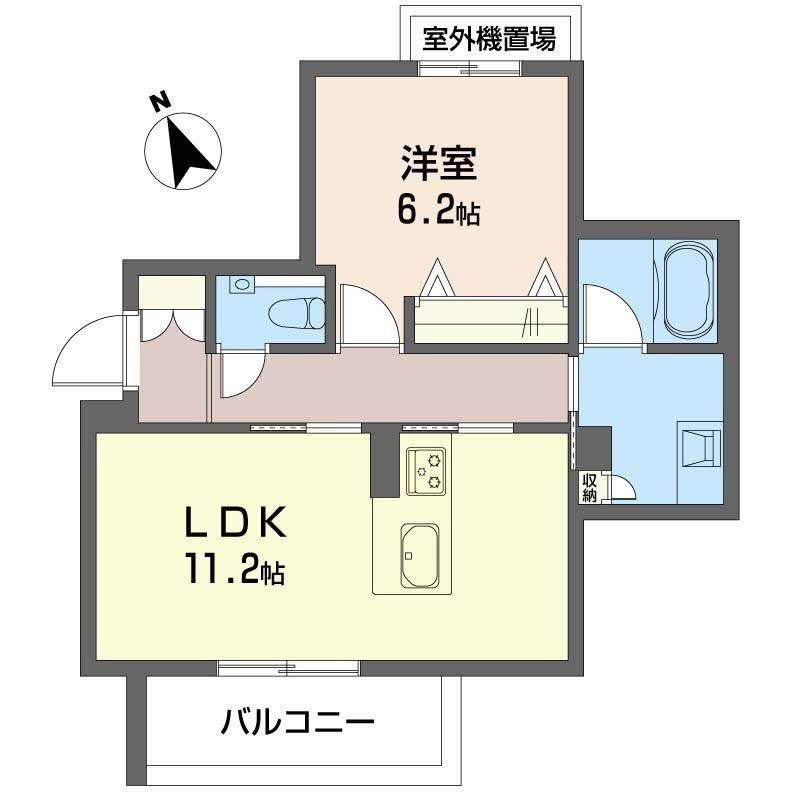 RIO COLLINA 東山(1LDK/3階)の間取り写真