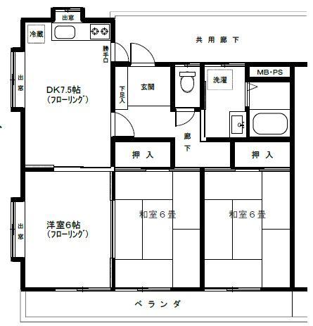 増島ハイツ(3DK/2階)の間取り写真