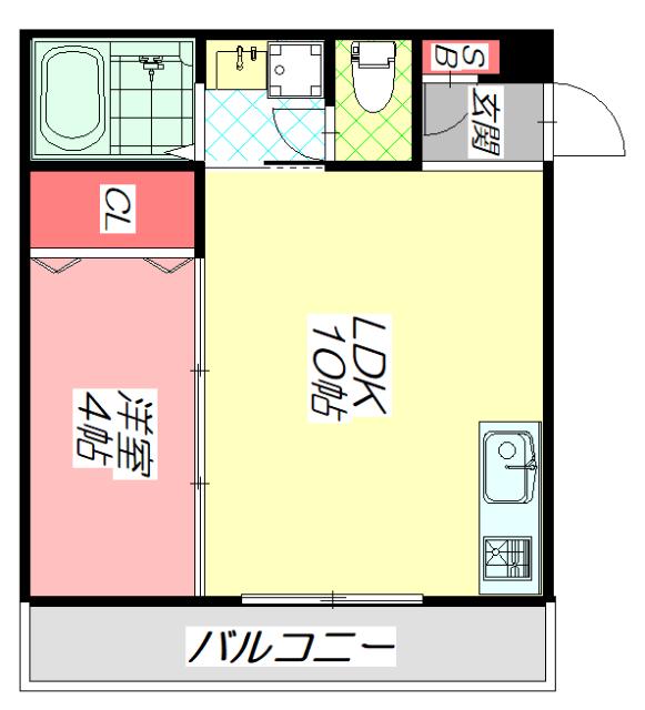 GMヒルズ藤田町(1LDK/1階)の間取り写真