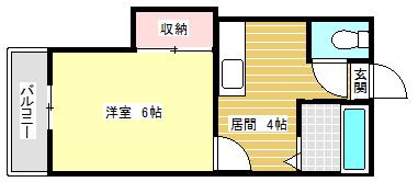 クレス東2条(1DK/1階)の間取り写真