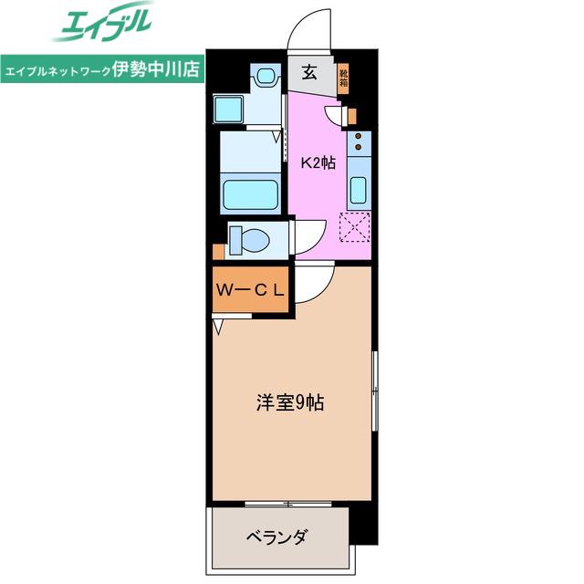 K SMART HISAI(1K/6階)の間取り写真