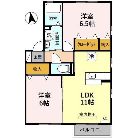 DEAR COURT(2LDK/2階)の間取り写真