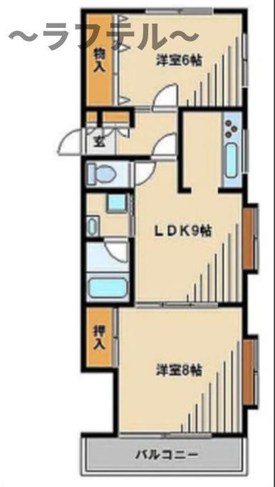 アーカスヒルス39(2LDK/1階)の間取り写真