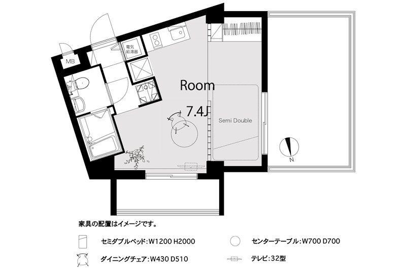 グラツィア方南町(ワンルーム/5階)の間取り写真