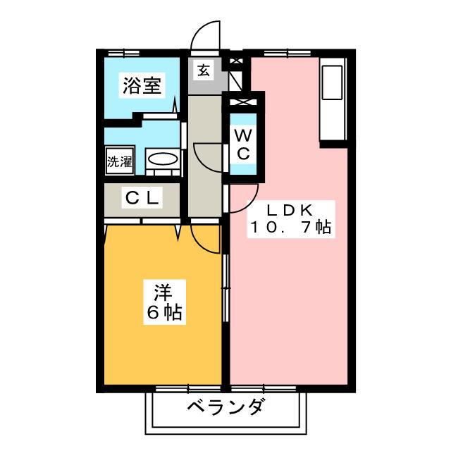 ロシェリドゥ(1LDK/1階)の間取り写真