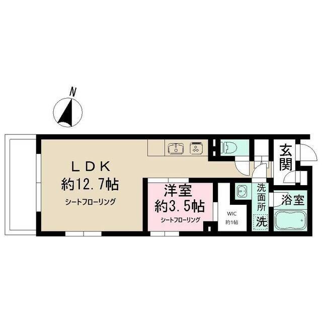 アドミラル碑文谷(1LDK/2階)の間取り写真